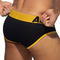 Slip, Tanga de la marque ADDICTED - Slip ouvert Fly cotton - jaune - Ref : AD1202 C03