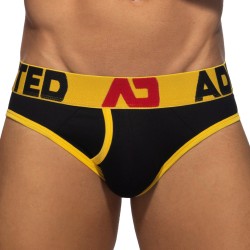 Slip, Tanga de la marque ADDICTED - Slip ouvert Fly cotton - jaune - Ref : AD1202 C03