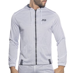 Veste de la marque ADDICTED - Veste à capuche loop-mesh - blanc - Ref : AD1214 C01