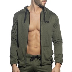 Jacket of the brand ADDICTED - Loop-mesh - khaki hooded jacket - Ref : AD1214 C12