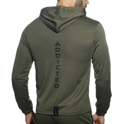 Veste de la marque ADDICTED - Veste à capuche loop-mesh - kaki - Ref : AD1214 C12
