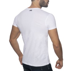 Manches courtes de la marque ADDICTED - T-Shirt Bear col rond - blanc - Ref : AD424 C01