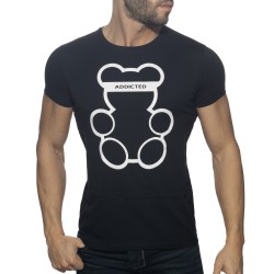 Manches courtes de la marque ADDICTED - T-Shirt Bear col rond - noir - Ref : AD424 C10