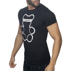 Mangas cortas de la marca ADDICTED - Camiseta Bear Cuello Redondo - Negro - Ref : AD424 C10