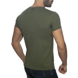 Maniche del marchio ADDICTED - Bear T-shirt girocollo - kaki - Ref : AD424 C12