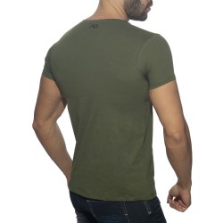 Kurze Ärmel der Marke ADDICTED - Bär T-Shirt mit Rundhalsausschnitt - khaki - Ref : AD424 C12