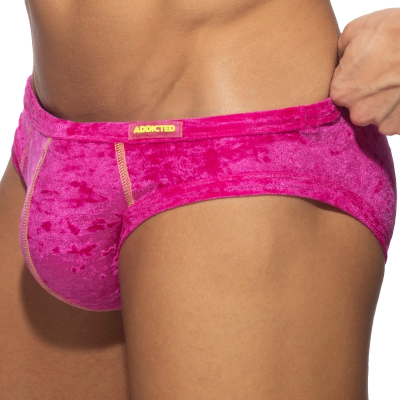 Slip, Tanga de la marque ADDICTED - Bikini Velvet Shady - fushia - Ref : AD1208 C24