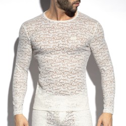 Long Sleeves of the brand ES COLLECTION - Spider - ivory long-sleeved T-shirt - Ref : TS322 C02