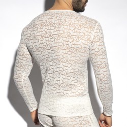 Long Sleeves of the brand ES COLLECTION - Spider - ivory long-sleeved T-shirt - Ref : TS322 C02