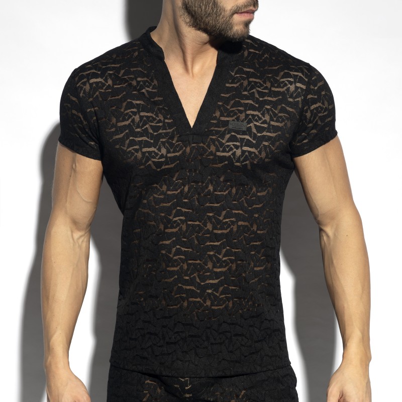 Manches courtes de la marque ES COLLECTION - T-shirt manches courtes Spider - noir - Ref : TS320 C10