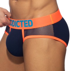 Slip, Tanga de la marque ADDICTED - Slip néon mesh - navy - Ref : AD1218 C09