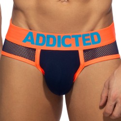 Slip, Tanga de la marque ADDICTED - Slip néon mesh - navy - Ref : AD1218 C09