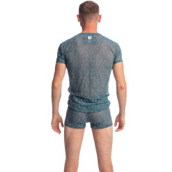 Short Sleeves of the brand L HOMME INVISIBLE - Viorne Lagon - V Neck T-Shirt - Ref : MY73 VIO 043