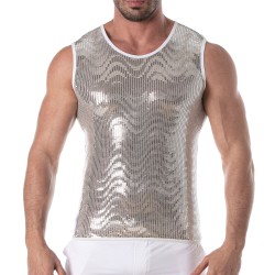 Tank top of the brand TOF PARIS - Tof Paris silver sequin tank top - Ref : TOF359A