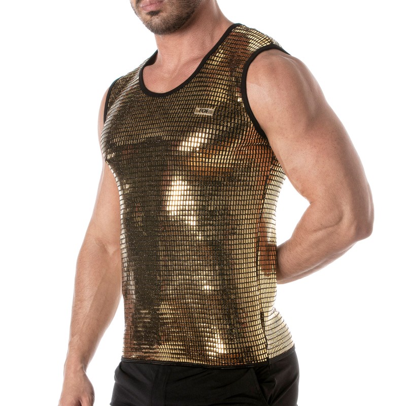 Tank top of the brand TOF PARIS - Tof Paris gold sequin tank top - Ref : TOF359O