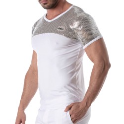 Short Sleeves of the brand TOF PARIS - Tof Paris silver sequin T-shirt - Ref : TOF360A