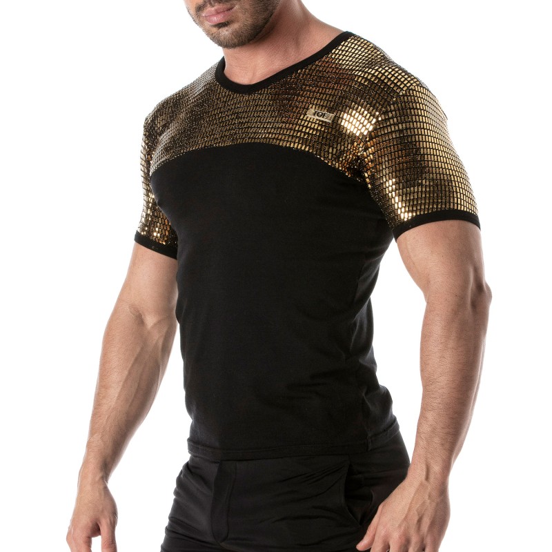 Short Sleeves of the brand TOF PARIS - Tof Paris gold sequin T-shirt - Ref : TOF360O